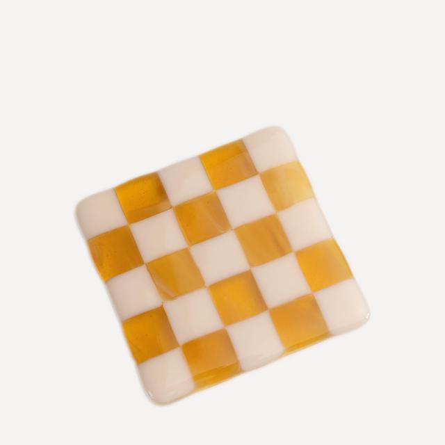 Checkered glass coaster(s)