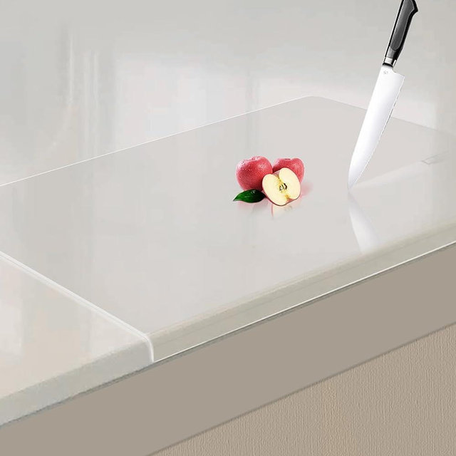 LPZXH Acrylic Cutting Boards for Kitchen Counter， 2023 Upgraded Thicker Clear Cutting Board，Non-Slip Cutting Board with Lip for Kitchen Countertop Protection (16x12 inches)