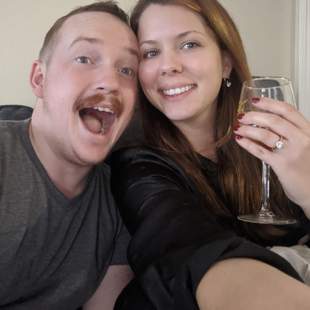 Champagne toast after the proposal!