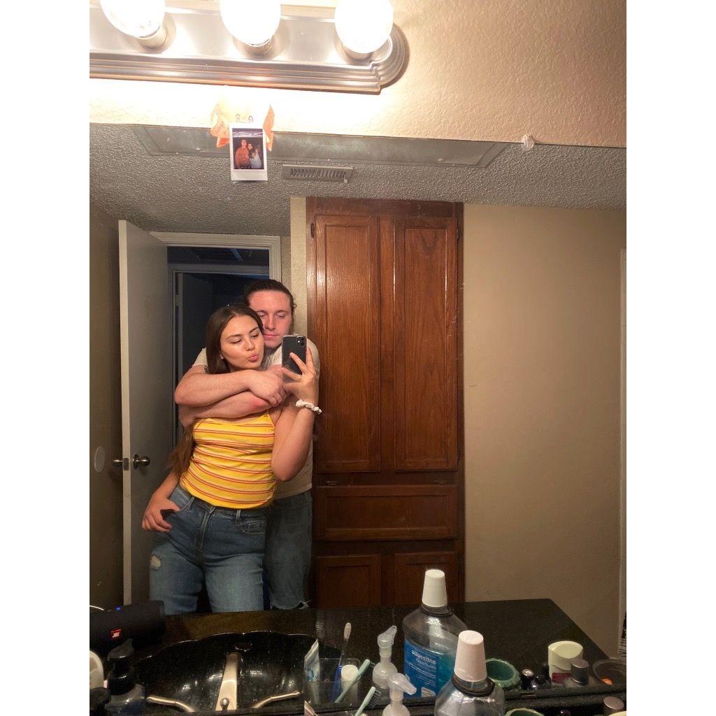 Gotta love a bathroom selfie in our first apartment together :)