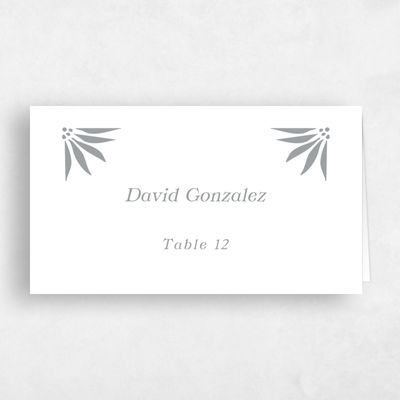 White Wedding Place Card - Onyx