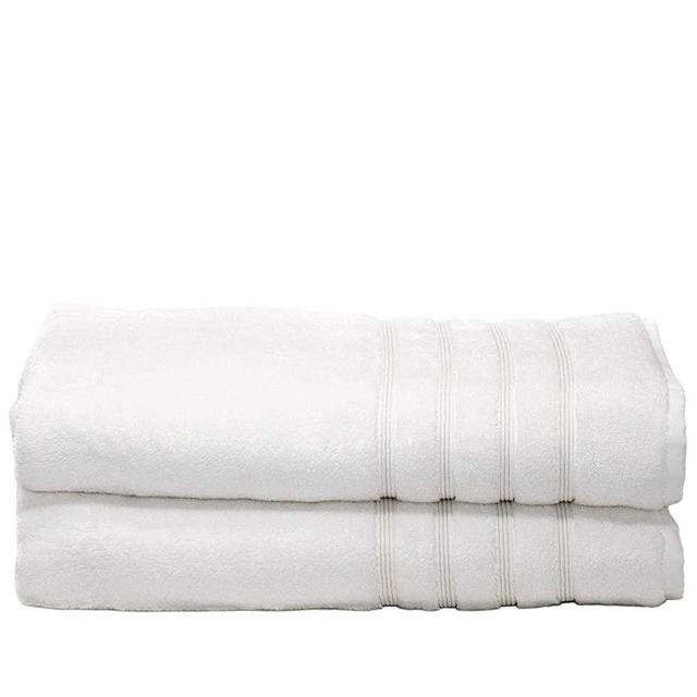 MOSOBAM 700 GSM Hotel Luxury Bamboo-Cotton, Bath Towel Sheets 35X70, White, Set of 2, Oversized Turkish Towels