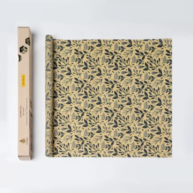 SUPERBEE Beeswax Wrap Roll XL, 35"x13", Wrap Roll, Reusable Bees Wax Wrap Paper for Wrapping Food, Petite Flowers