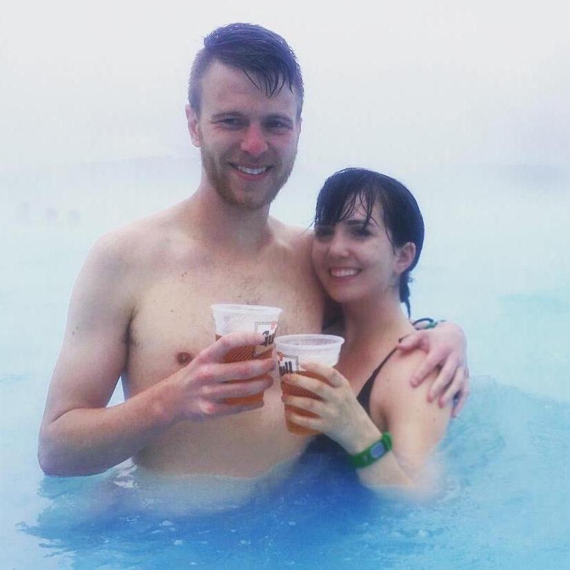 Swimming in the Blue Lagoon in Iceland 2017.
