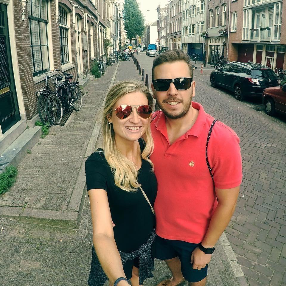 Our first trip abroad! Here, we are practicing our selfie skills with Kelly’s new GoPro.