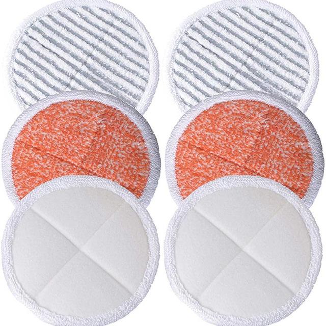 Replacement Mop Pads for Compatible with Bis-Sell Spinwave 2039A 2124 - Hard Floor Mop Pads Kit (Included 2 Soft Pads+2 Scrubby Pads+2 Heavy Scrub Pads)