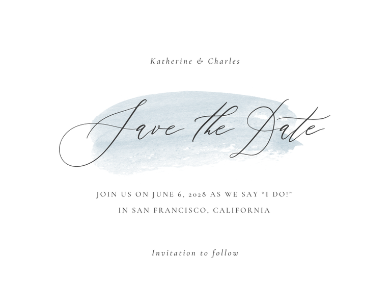 Violin Stroke | Blue | Zola Save The Dates