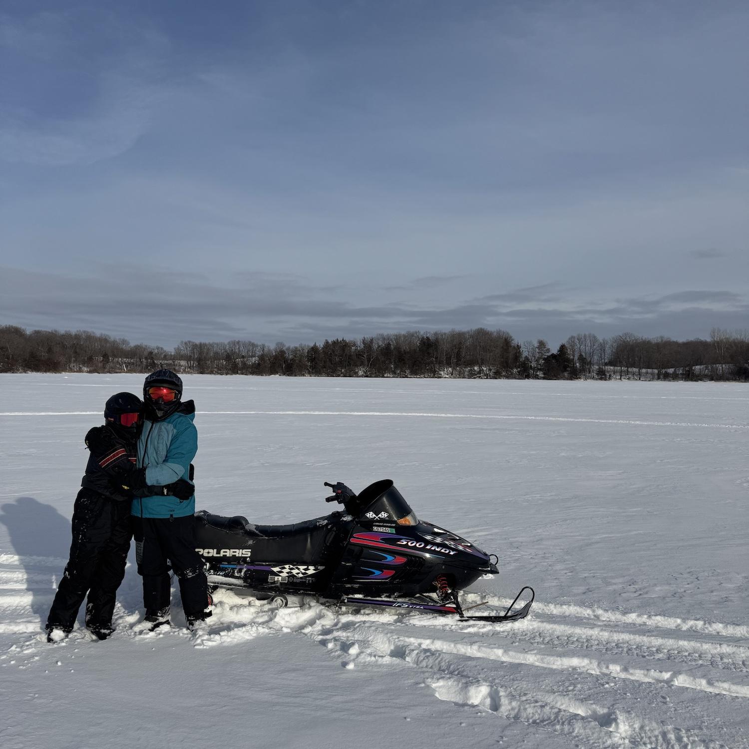 Snowmobiling day where one of us may or may  not have crashed