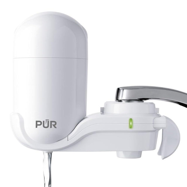 Faucet Mount Water Filtration System, Black (White)