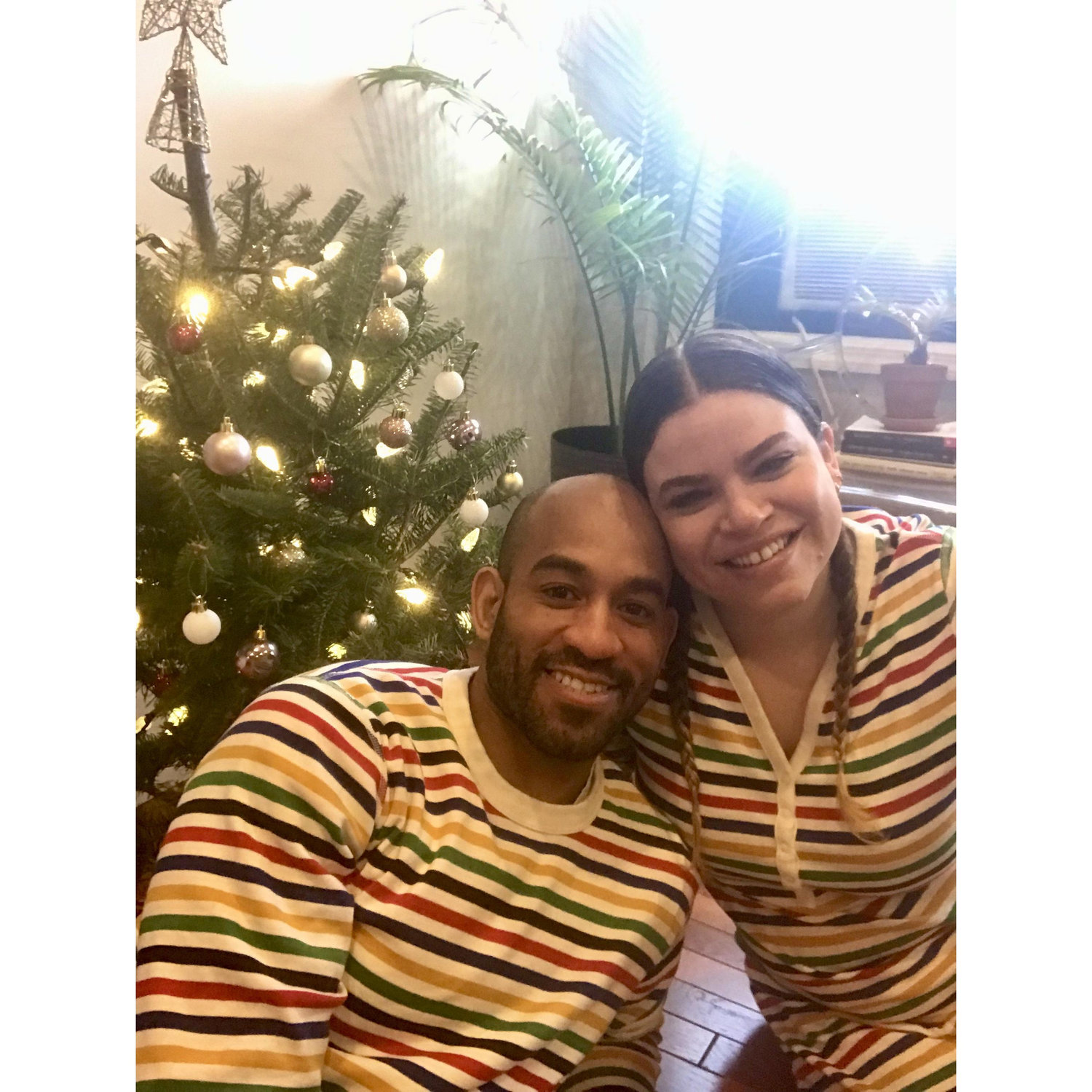 our first Christmas together, with our Charlie Brown tree