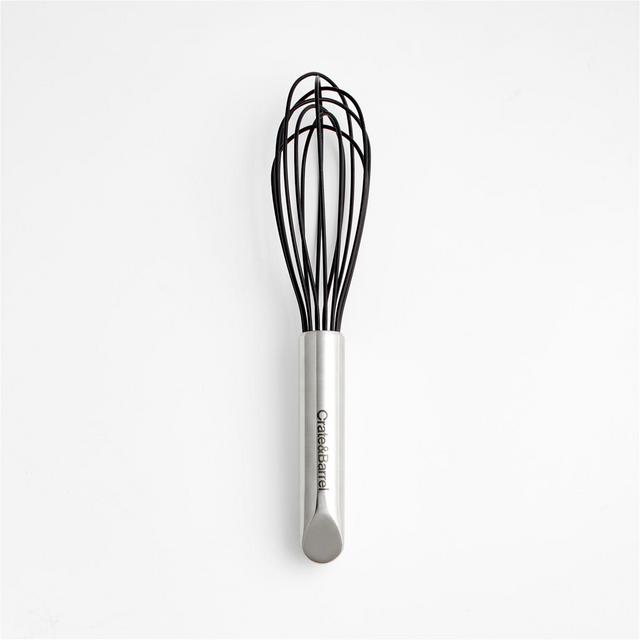 Crate & Barrel Black Silicone and Stainless Steel 8" Whisk