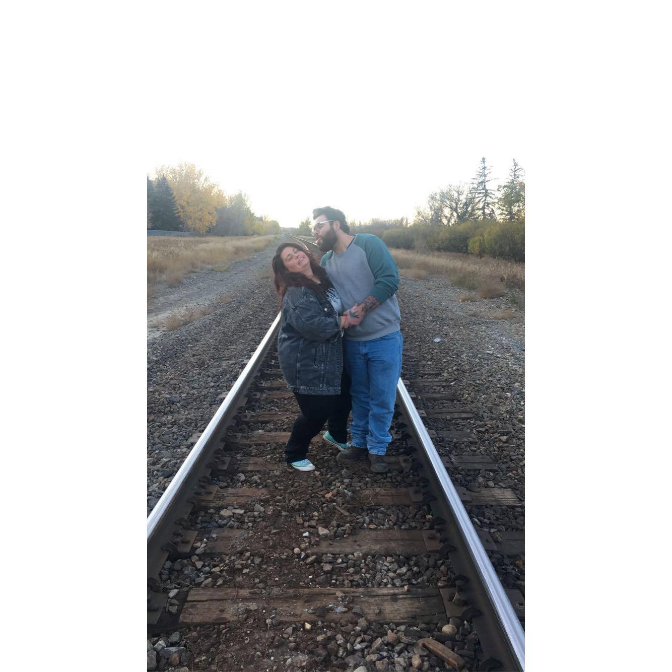 Nothing like some romantic photos on the railroad tracks