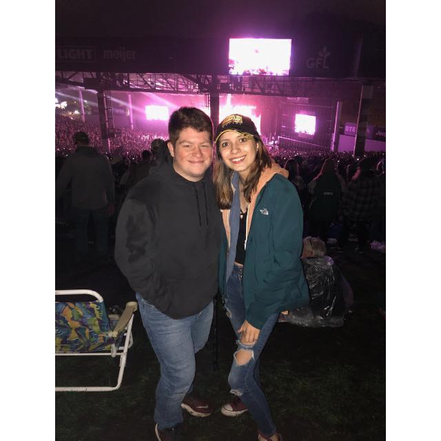 This was our first concert together. We had so much fun. I was dancing and screaming along to the music. The look on his face when he was watching me was so cute.