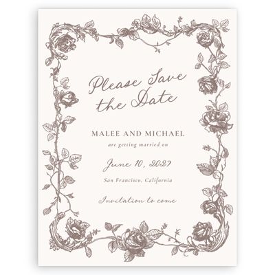 Beige Wedding Digital Save the Date - Spina Portrait