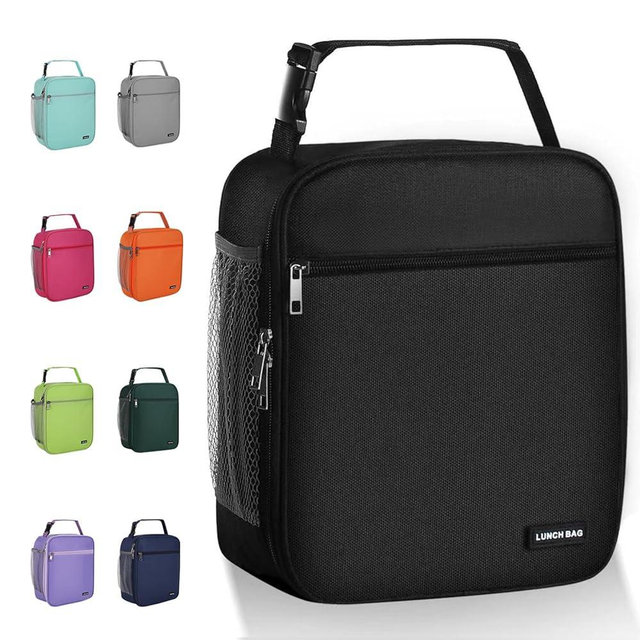 Lunch box Lunch bag for men women Insulated Lunchbox Lunch bags for Work Picnic Travel (Black)