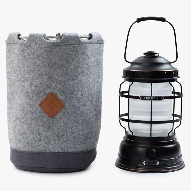 LED Outdoor Lantern with Felt Storage Bag, 7"W x 11"H, Antique Bronze