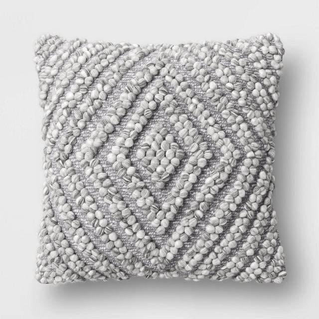 Square Chunky Diamond Patterned Throw Pillow​ Gray - Project 62™