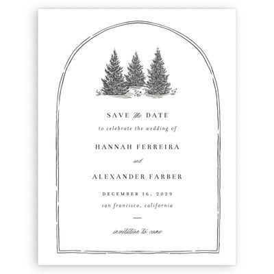 White Wedding Digital Save the Date - Auburn Portrait