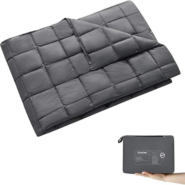 KingCamp Multipurpose Packable Lightweight Travel Down Alternative Blanket, Wearable Warm Compact Camping Waterproof Blanket for Airplane, Hiking, Backpacking, Stadium