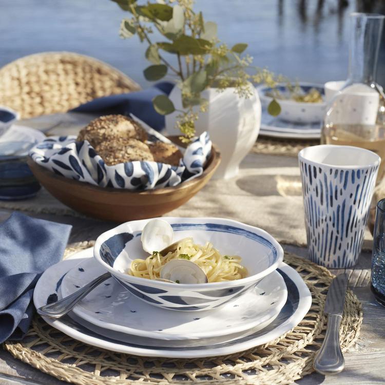 Lenox, Blue Bay 16-Piece Melamine Dinnerware Set, Service for 4 | Zola