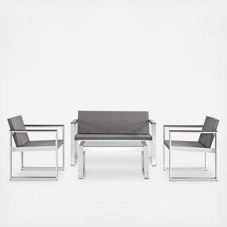 Triumph 4-Piece Outdoor Patio Aluminum Conversation Set