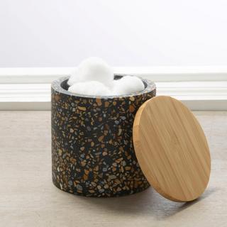 Soren Cement & Bamboo Cotton Jar