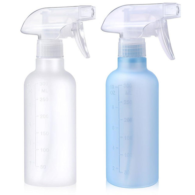 VEXPLO Spray Bottles, Small Spray Bottle for Hair Cleaning Plants Pet, Mist/Stream Adjustable, BPA-free Plastic Water Squirt Bottle 10 oz (300ml), 2 Pack