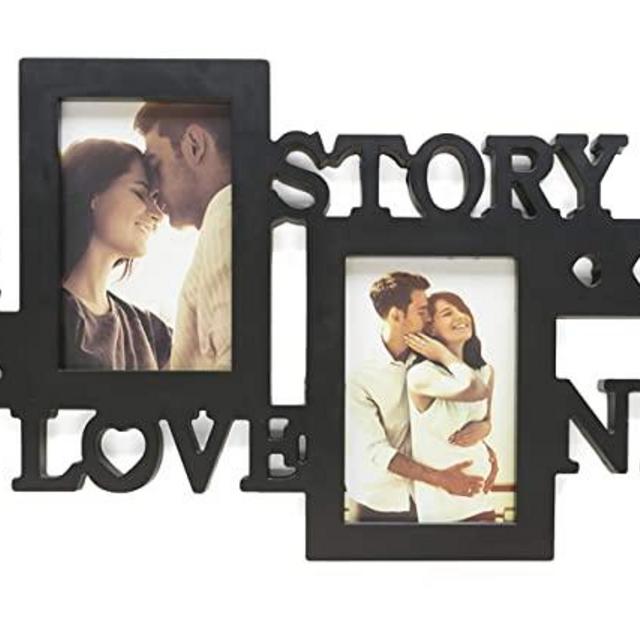 Kiera Grace Collage Frame True Love, Holds 4-4"x6" Photos, Black