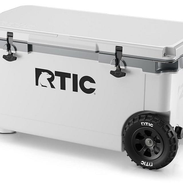 RTIC 72 Quart Ultra-Light Wheeled Cooler Hard Insulated Portable Ice Chest Box for Beach, Drink, Beverage, Camping, Picnic, Fishing, Boat, Barbecue, 30% Lighter Than Rotomolded Coolers