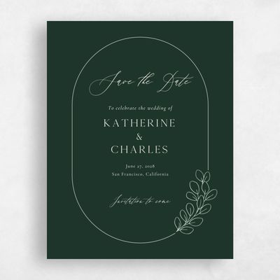 Dark Forest, Green Wedding Save the Date - Groveland Portrait