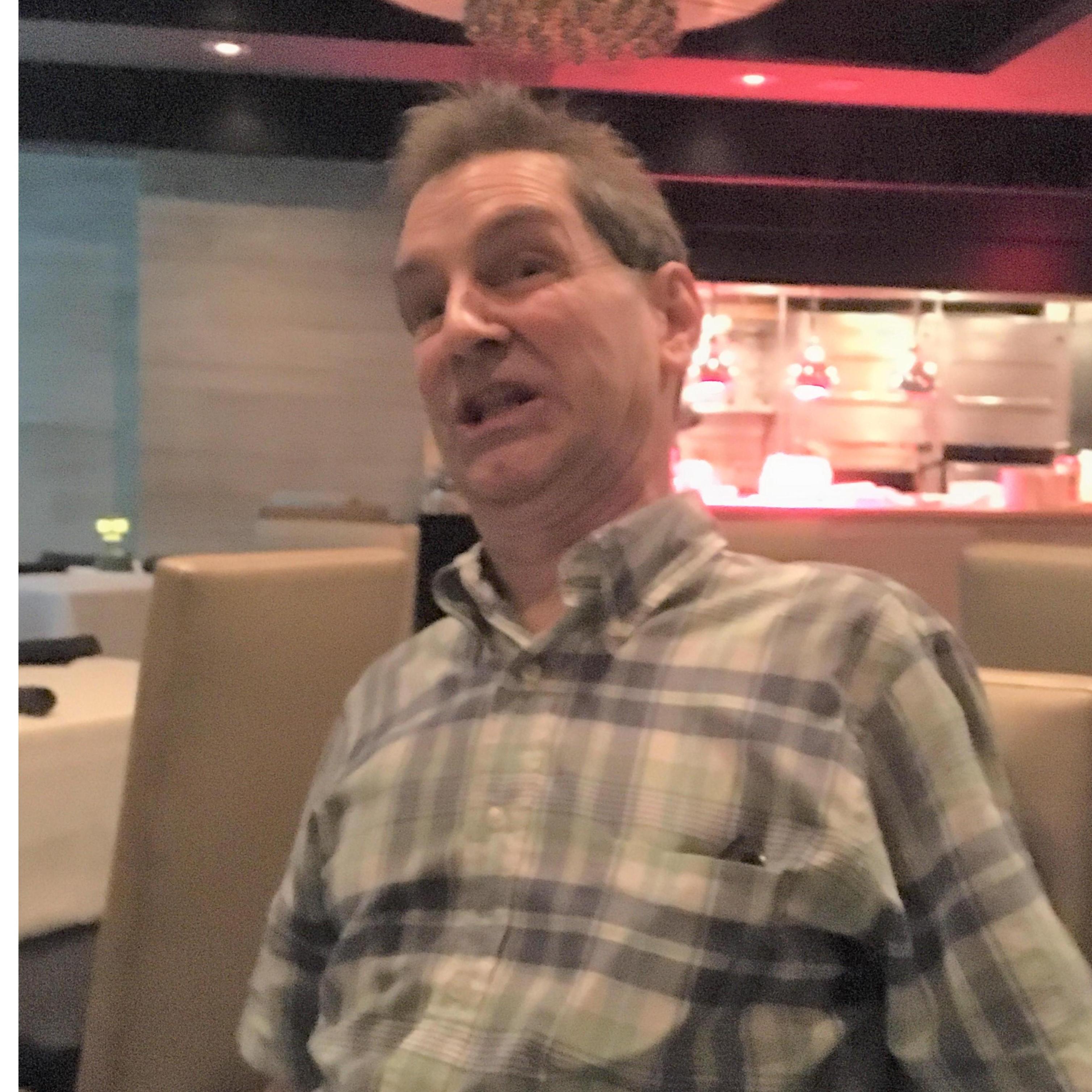 Morton's Steakhouse (San Antonio). Chris' reaction of his last evening as a single man. He's so funny. Guess he needs a Scotch!