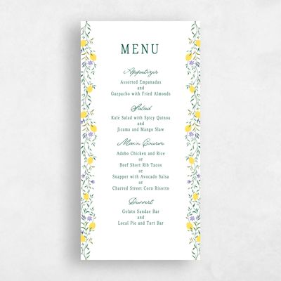 White Wedding Menu - Brume