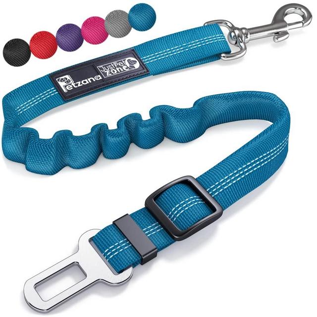 Seat Belt for Dogs with Elastic Bungee Buffer | Car Travel Accessories for Dogs Adjustible, Elastic