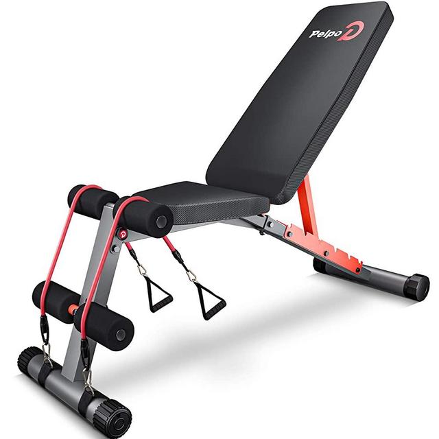 Pelpo Weight Bench for Full Body Workout, Adjustable Workout Bench Press for Home Gym Strength Training, Incline Decline Utility Weight Bench with 6 Positions