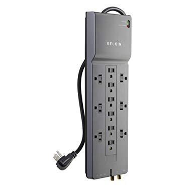 Belkin 12-Outlet Power Strip Surge Protector w/ 8ft Cord – Ideal for Computers, Home Theatre, Appliances, Office Equipment and more (3,940 Joules)