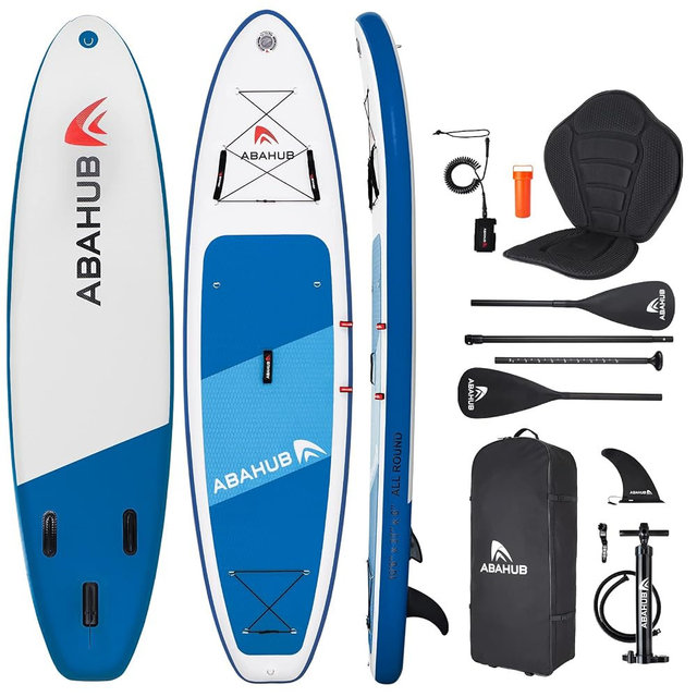 Abahub Inflatable SUP, Wide 10'6" x 31"/34" iSUP, Standup Paddleboard with Adjustable SUP Kayak Paddle, for Yoga, Paddle Board, Kayaking, Surf, Canoe, Fishing