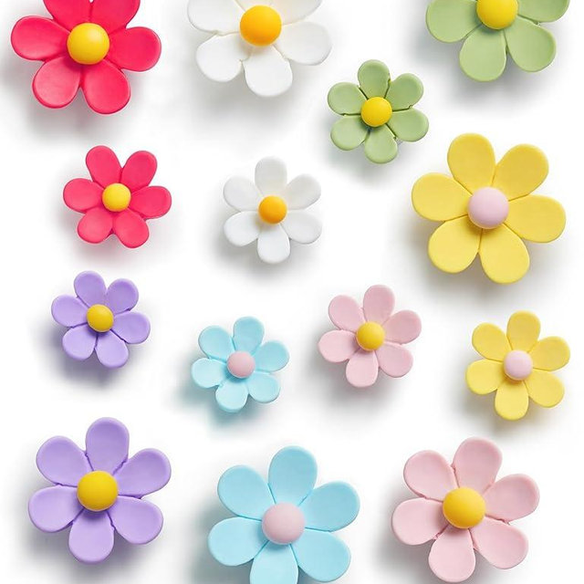 Mymazn Fridge Magnets Cute Refrigerator Magnets Colorful Decorative Magnets Funny 3D Flower Magnet for Office Kitchen Locker 14PCS (7 Small+7 Large)