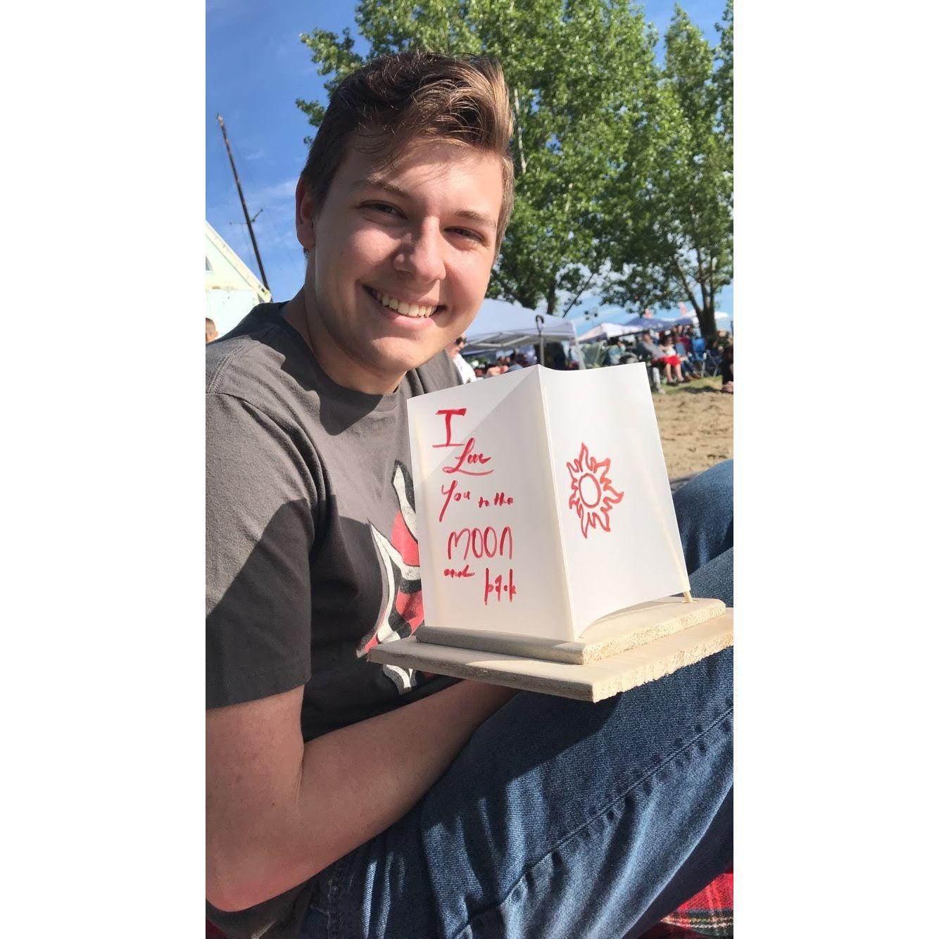 Floating lanterns on the Utah lake was a beautiful night