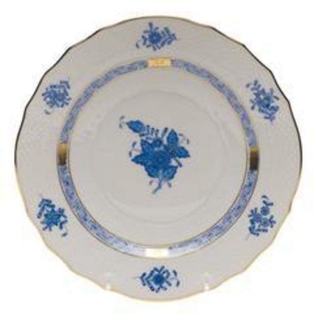 Chinese Bouquet Blue Salad Plate - Herrend