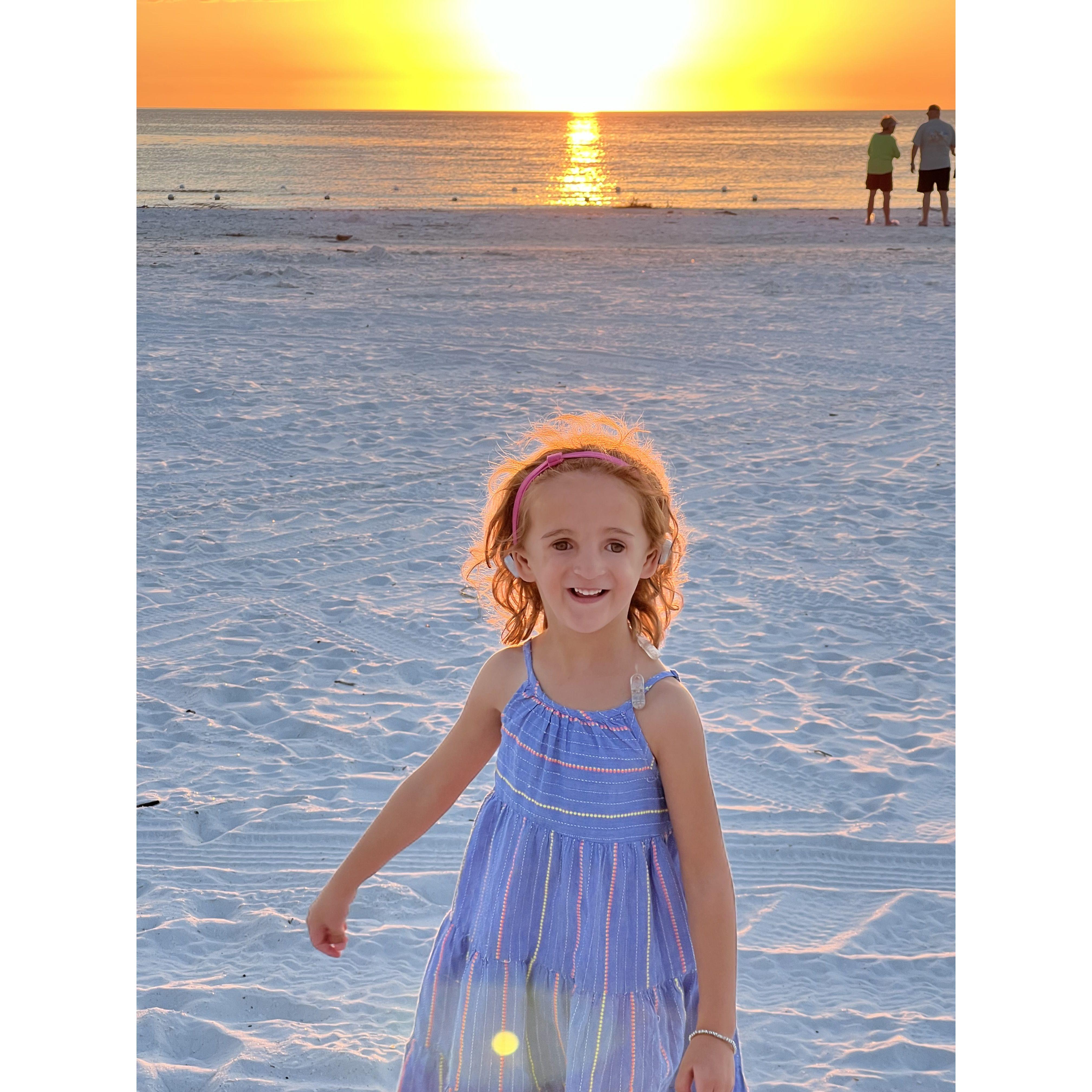 An angel basking in the sunset