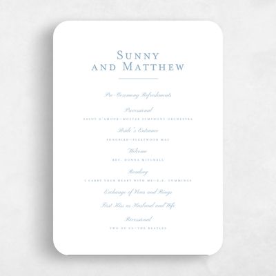 White Rounded Wedding Program - Lucca