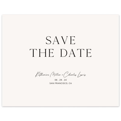 White Typography Wedding Digital Save the Date - Brockway Classic