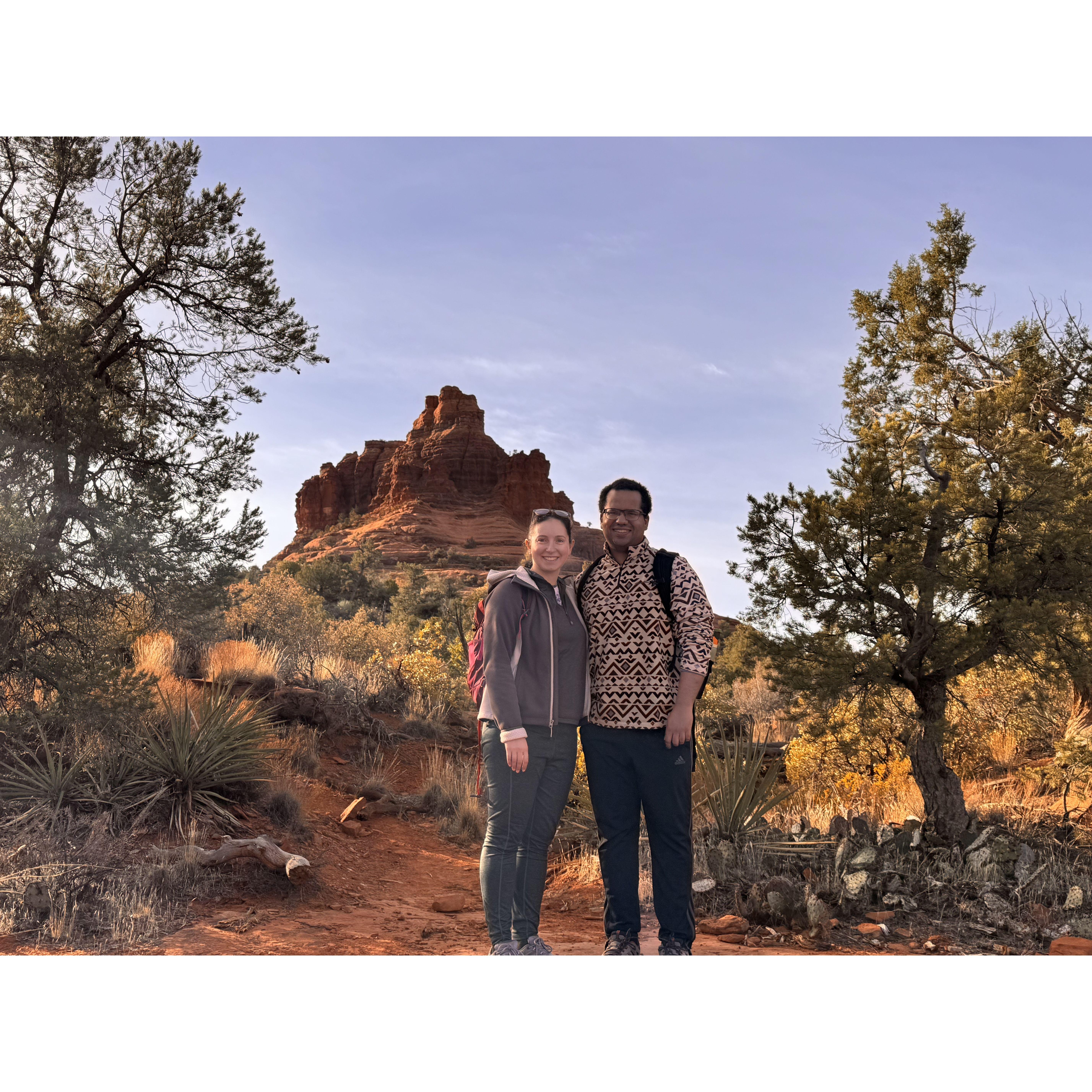 Feb 2025: Hiking in Sedona after we got engaged