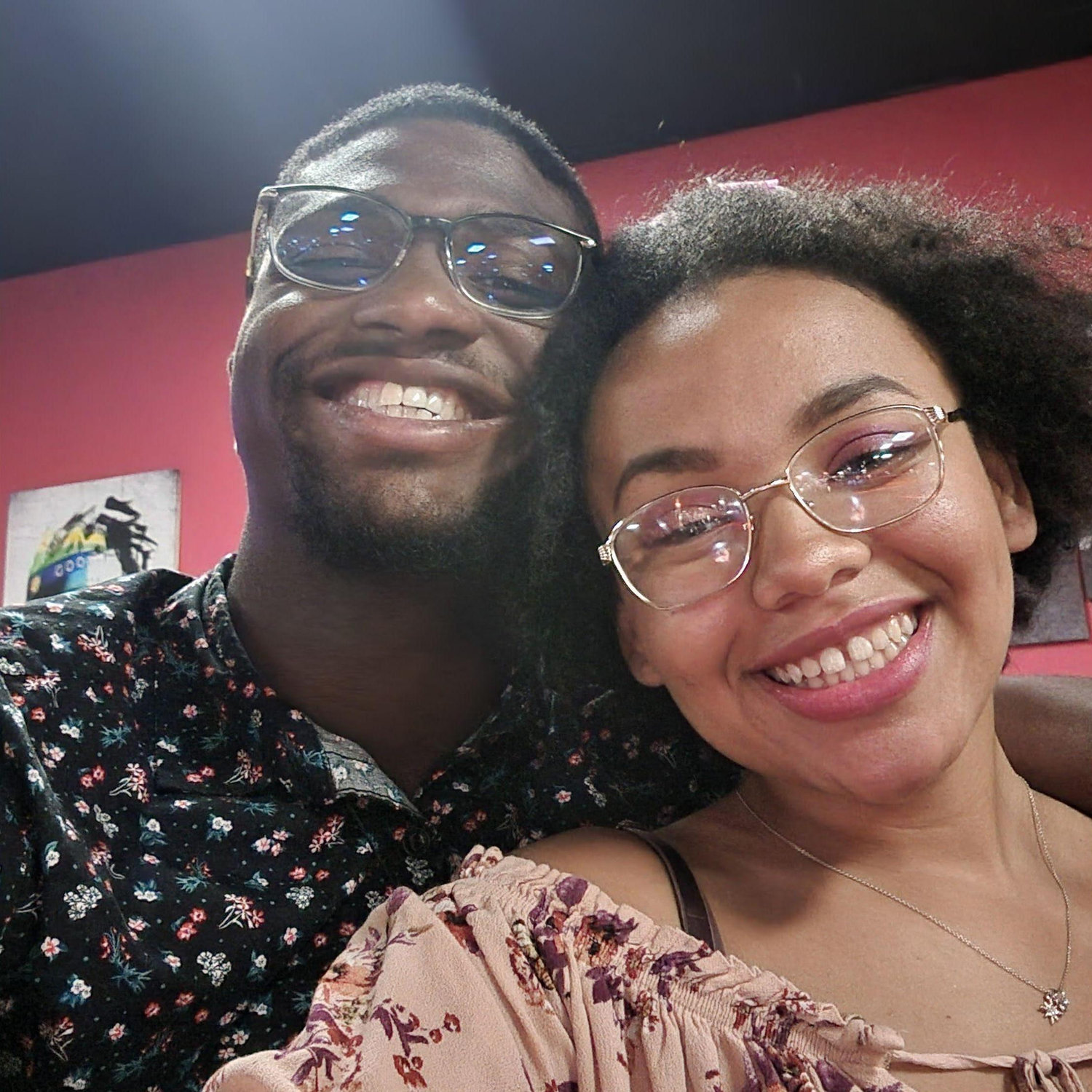 Here is the very first selfie that we ever took as a couple, a little cringe I know but just wait for the glowup