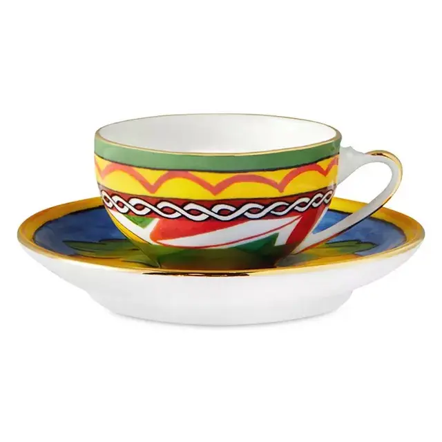Dolce & Gabanna Casa Carretto Lemon Espresso Cup and Saucer Set