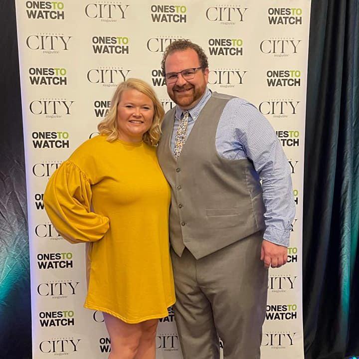Our first photo together at Jacob's One's to Watch Reception