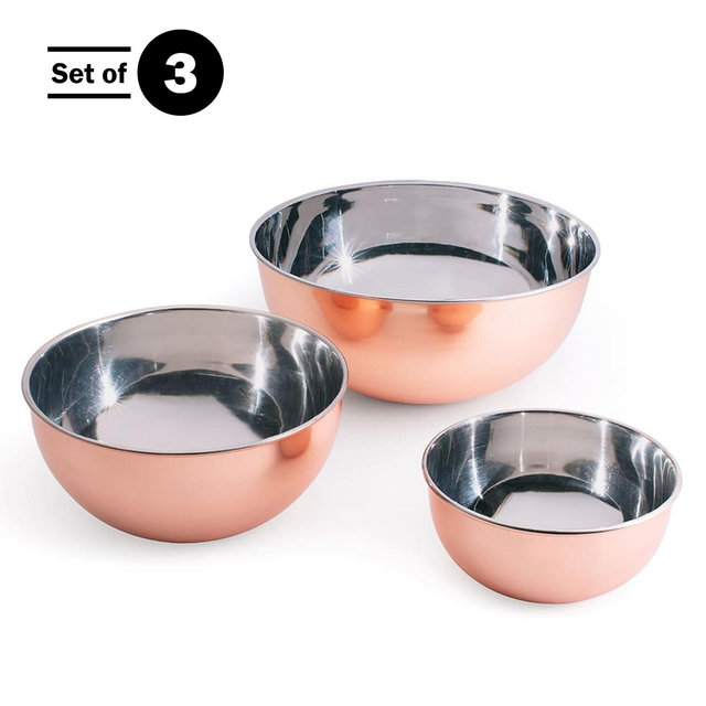 Kings County Tools 3 Piece Copper Mixing Bowl Set