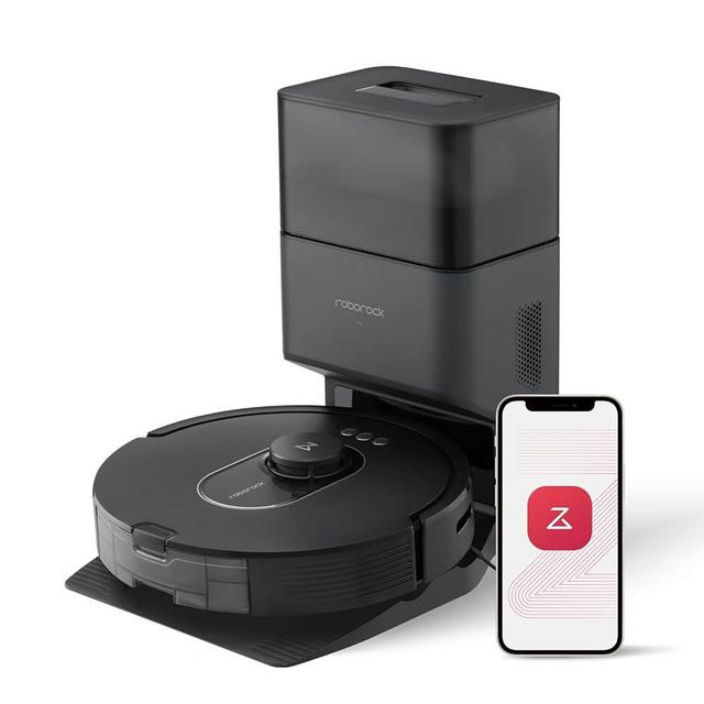 roborock Q5 Max+ Robot Vacuum with Self-Empty Dock, Upgraded from Q5+, 5500 Pa Suction, DuoRoller Brush, Black (Renewed)