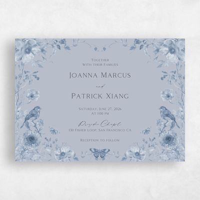 Cloud, Blue Wedding Invitation - Aurelia Landscape