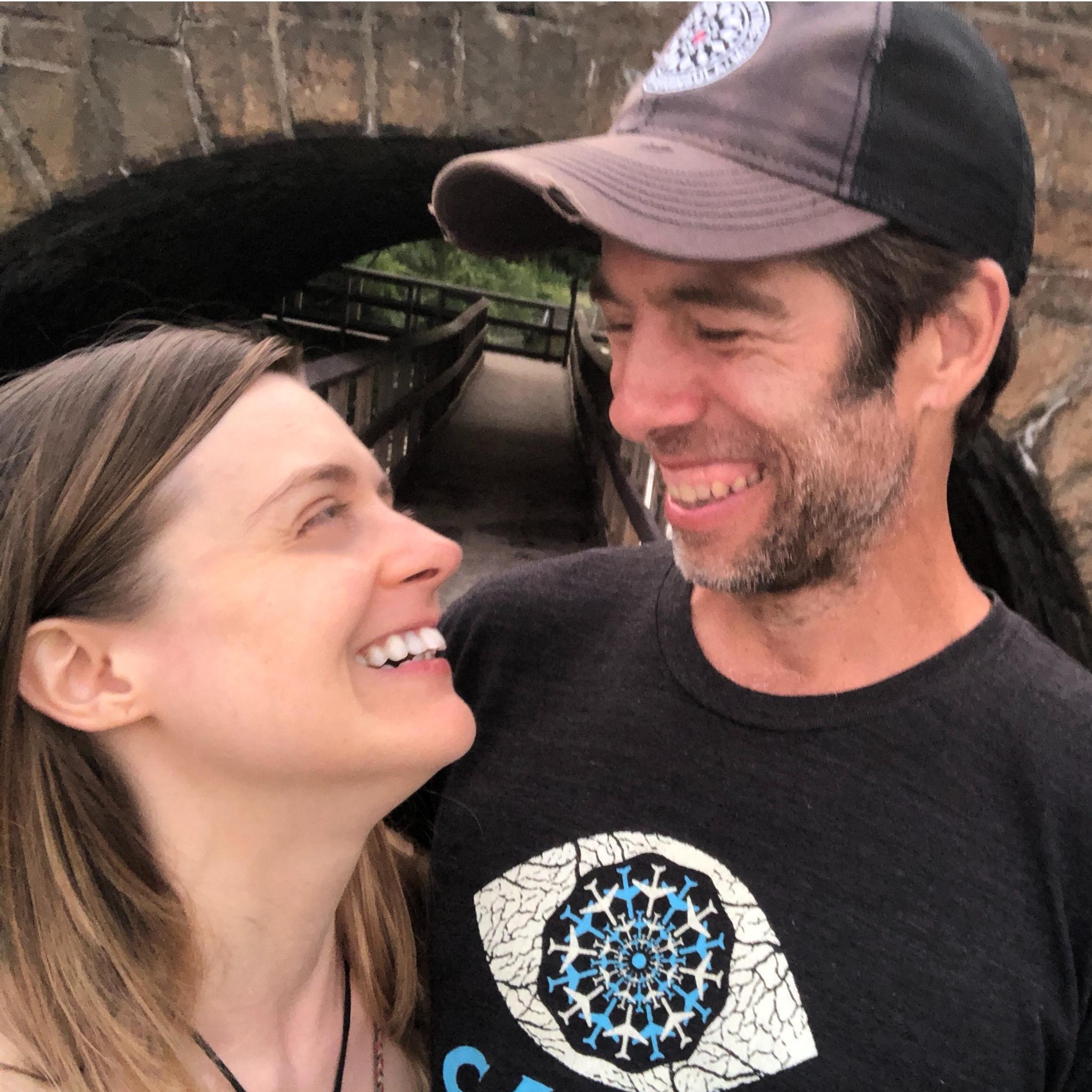 Very early picture from one of our first dates, taken at Rocky Neck State Park. We love to laugh together.